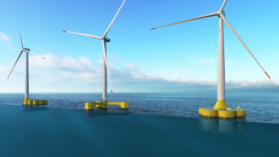illustration of Aker Solution floating wind substructures