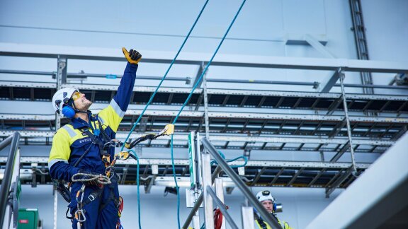 picture of aker solution logo on a wall